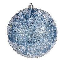 Vickerman 4" Periwinkle Glitter Hail Ball Ornament (6 pack)