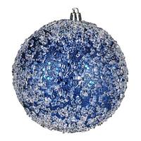 View 8" Midnight Blue Glitter Hail Ball Ornament
