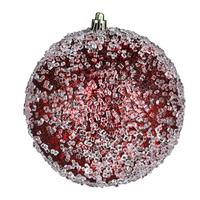 View 6" Burgundy Glitter Hail Ball Ornament (4 pack)