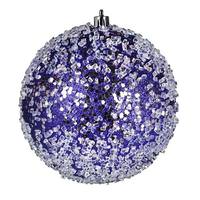 Vickerman 4.75" Purple Glitter Hail Ball Ornament (4 pack)