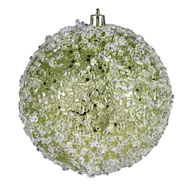 8" Lime Glitter Hail Ball Ornament