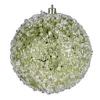View 8" Lime Glitter Hail Ball Ornament