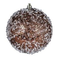 View 6" Mocha Glitter Hail Ball Ornament (4 pack)