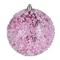 View 4" Pink Glitter Hail Ball Ornament (6 pack)
