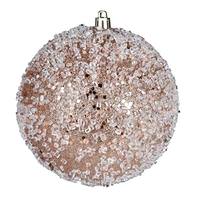 View 4.75" Cafe Latte Glitter Hail Ball Ornament (4 pack)