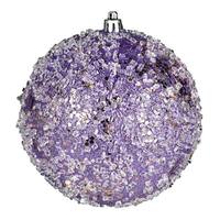 Vickerman 6" Lavender Glitter Hail Ball Ornament (4 pack)