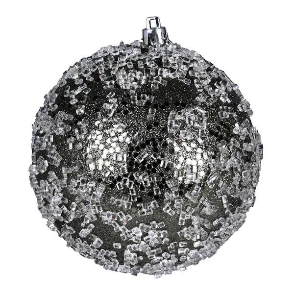 4.75" Wrought Iron Glitter Hail Ball Ornament (4 pack)