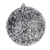 Vickerman 6" Limestone Glitter Hail Ball Ornament (4 pack)