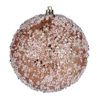 View 4.75" Rose Gold Glitter Hail Ball Ornament (4 pack)