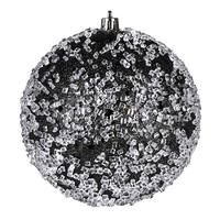 Vickerman 4.75" Gunmetal Glitter Hail Ball Ornament (4 pack)