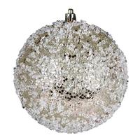 View 6" Champagne Glitter Hail Ball Christmas Ornament (4 Pack)