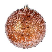 Vickerman 4" Burnished Orange Glitter Hail Ball Ornament (6 pack)