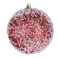 View 8" Burgundy Glitter Hail Ball Ornament