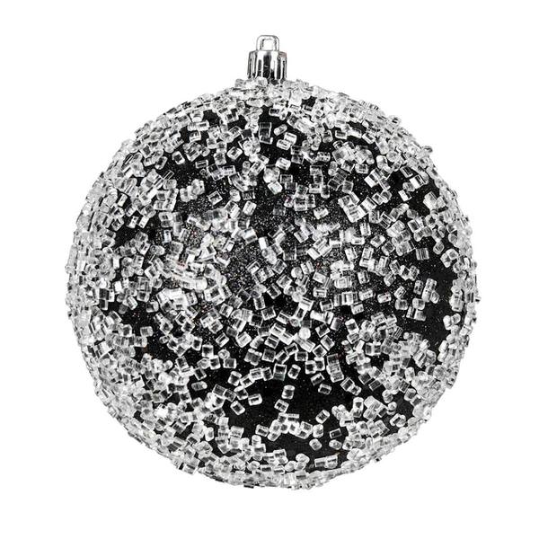 10" Black Glitter Hail Ball Ornament