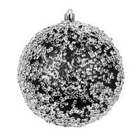 Vickerman 12" Black Glitter Hail Ball Ornament