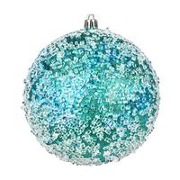 Vickerman 12" Teal Glitter Hail Ball Ornament