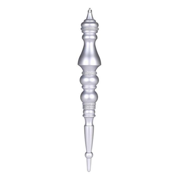 20" Silver Matte Finial Ornament