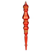View 20" Burnished Orange Matte Finial Ornament