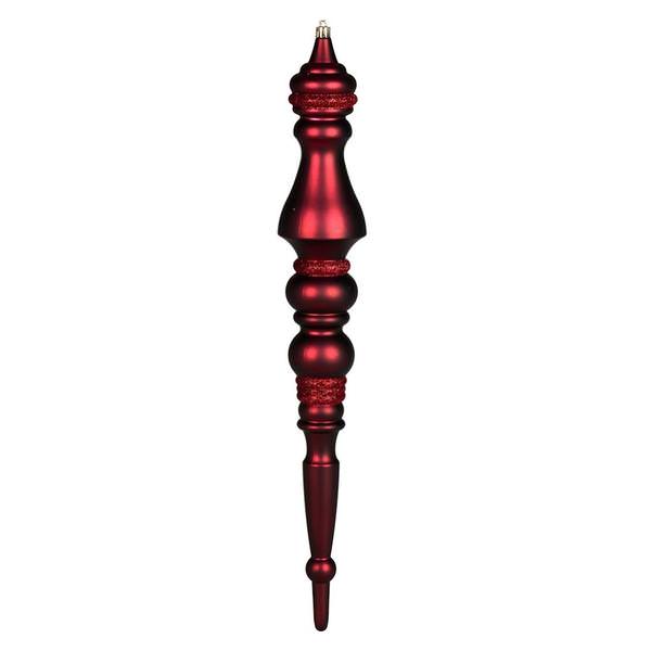 20" Wine Matte Finial Ornament