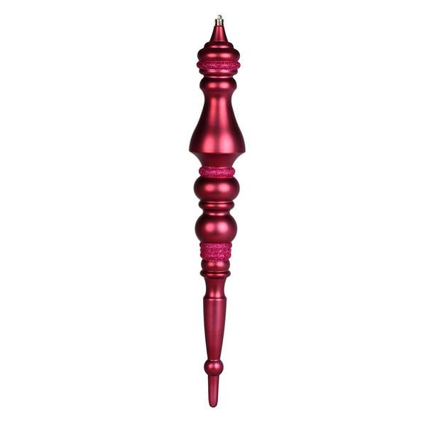 20" Berry Red Matte Finial Ornament