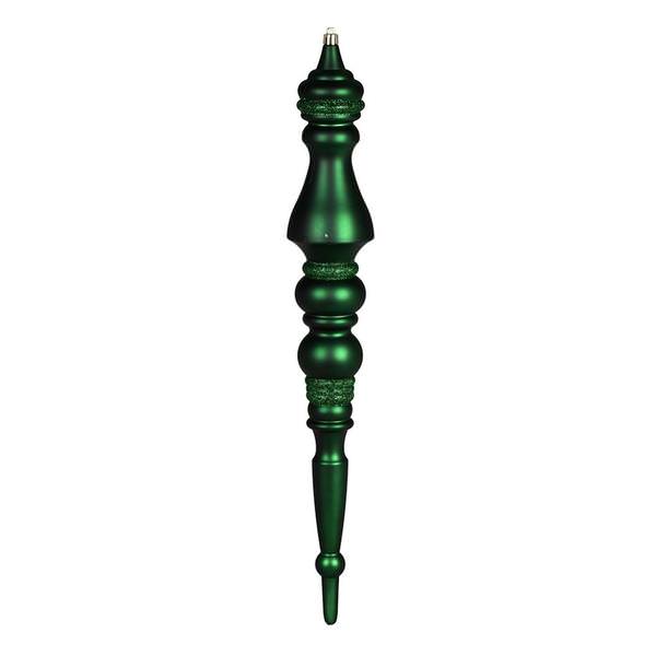 20" Emerald Matte Finial Ornament