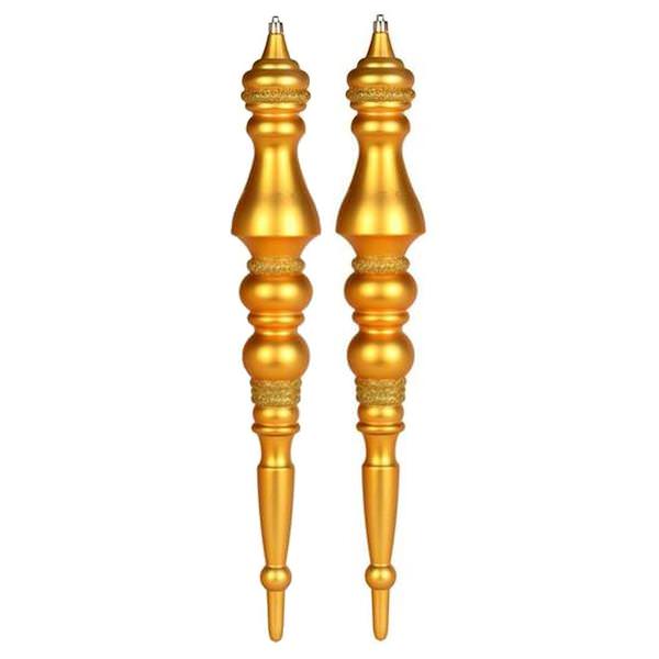 20" Honey Gold Matte Finial Ornament