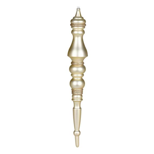 20" Champagne Matte Finial Ornament