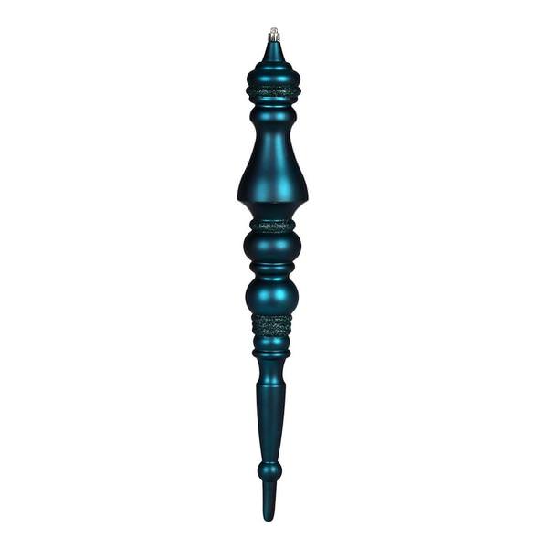 20" Sea Blue Matte Finial Ornament