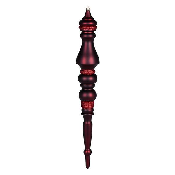 20" Burgundy Matte Finial Ornament