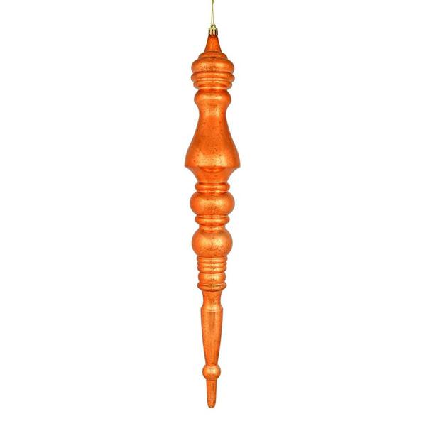 20" Burnished Orange Mercury Finial Ornament