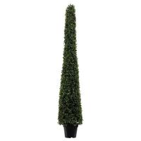 Vickerman 5' Artificial Potted Boxwood Cone