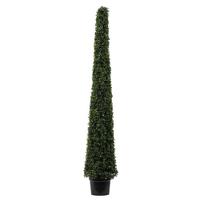 Vickerman 6' Artificial Potted Boxwood Cone