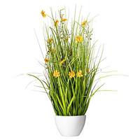 Vickerman 31" Artificial Yellow Potted Cosmos Grass