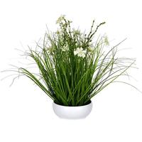 Vickerman 16.5" Artificial Cream Potted Cosmos Grass