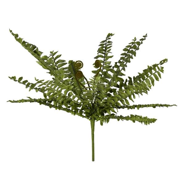 15" Artificial Green Boston Fern Bush