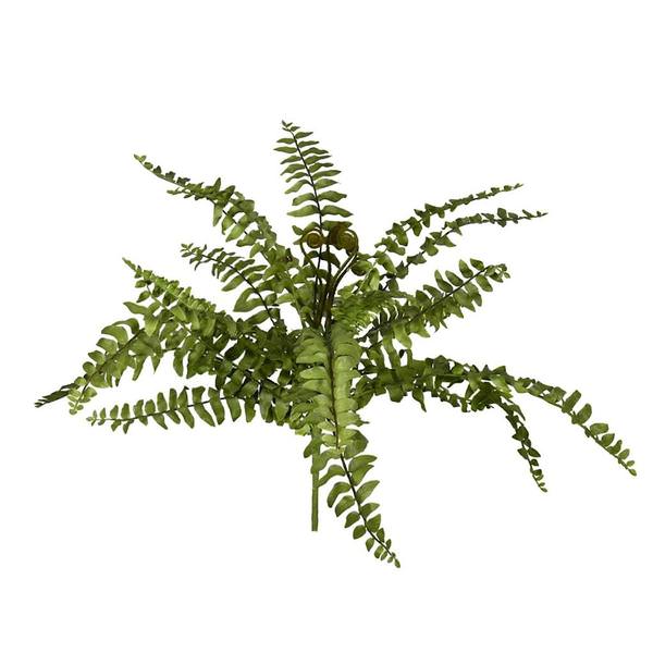 17" Artificial Green Boston Fern Bush