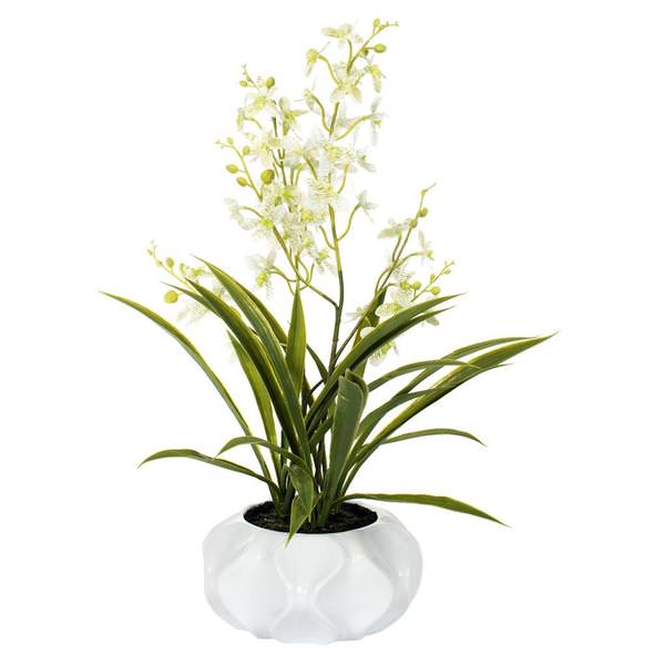 25" Artificial Green Orchid Floral Arrangement