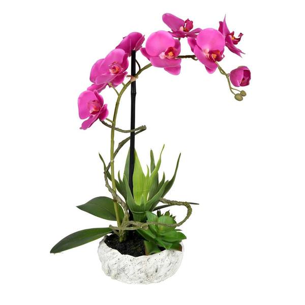 17" Artificial Lavender Orchid in Pot