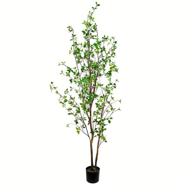 7' Artificial Potted Baby Leaf Tree