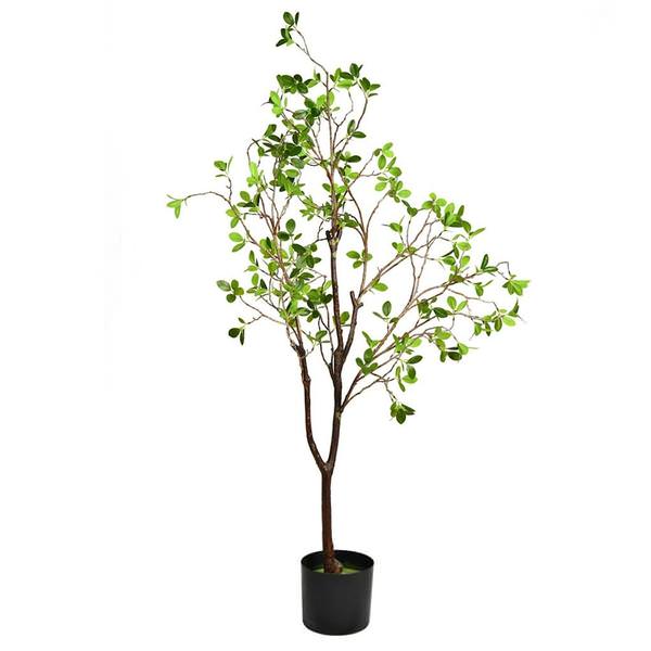 4' Artificial Potted Milan Leaf Tree