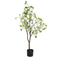 Vickerman 4' Artificial Potted Milan Leaf Tree