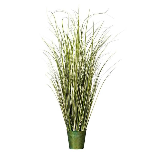 37" Artificial Green Grass in Iron Pot