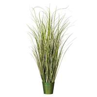 Vickerman 37" Artificial Green Grass in Iron Pot