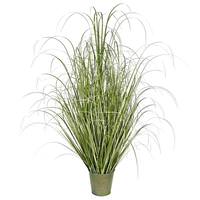 Vickerman 48" Artificial Green Grass in Iron Pot