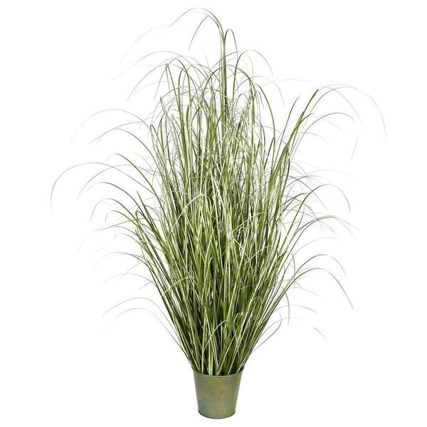 59" Artificial Green Grass in Iron Pot