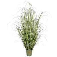 Vickerman 59" Artificial Green Grass in Iron Pot