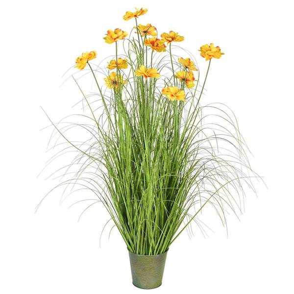 48" Artificial Green Cherry Blossom in Iron Pot