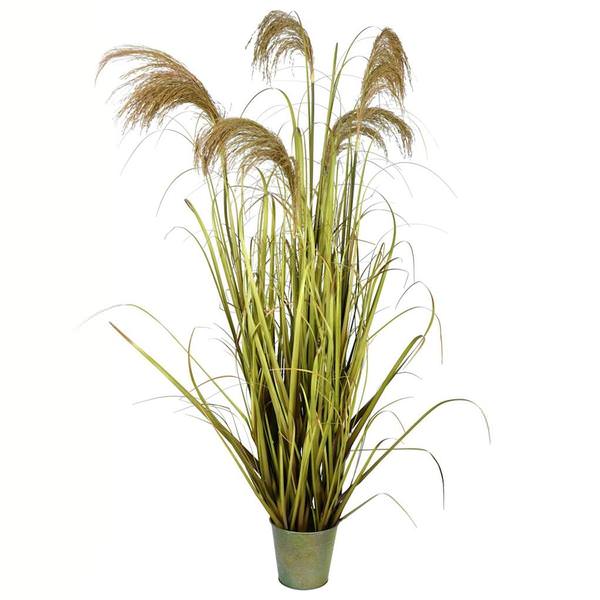 55" Artificial Green Reeds Grass in Iron Pot