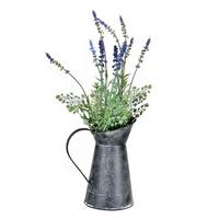 Vickerman 17.5" Artificial Lavender in Galvanized Pot