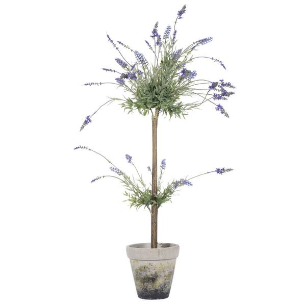 44" Artificial Lavender in Cement Pot